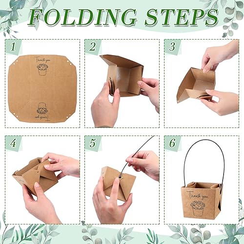 Miniatura 3 de 100 envolturas de agradecimiento para suculentas con asas de plástico de 3.2 x 3.2 x 3.2 pulgadas, bolsas de regalo para suculentas, regalos de