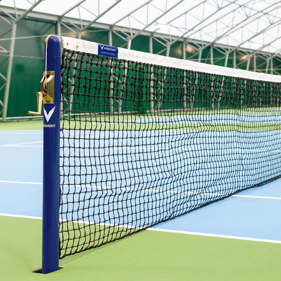 Vermont 42ft Championship Tennis Net – ITF Doubles Tournament Net (Blue, Standard (Vinyl-Coated Polyester), Loop & Pin)