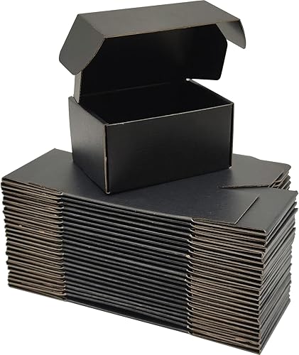 Cajas de envío pequeñas negras para pequeñas empresas, paquete de cajas de cartón corrugado de 25 a 6 x 4 x 3 pulgadas para envío, embalaje, regalos