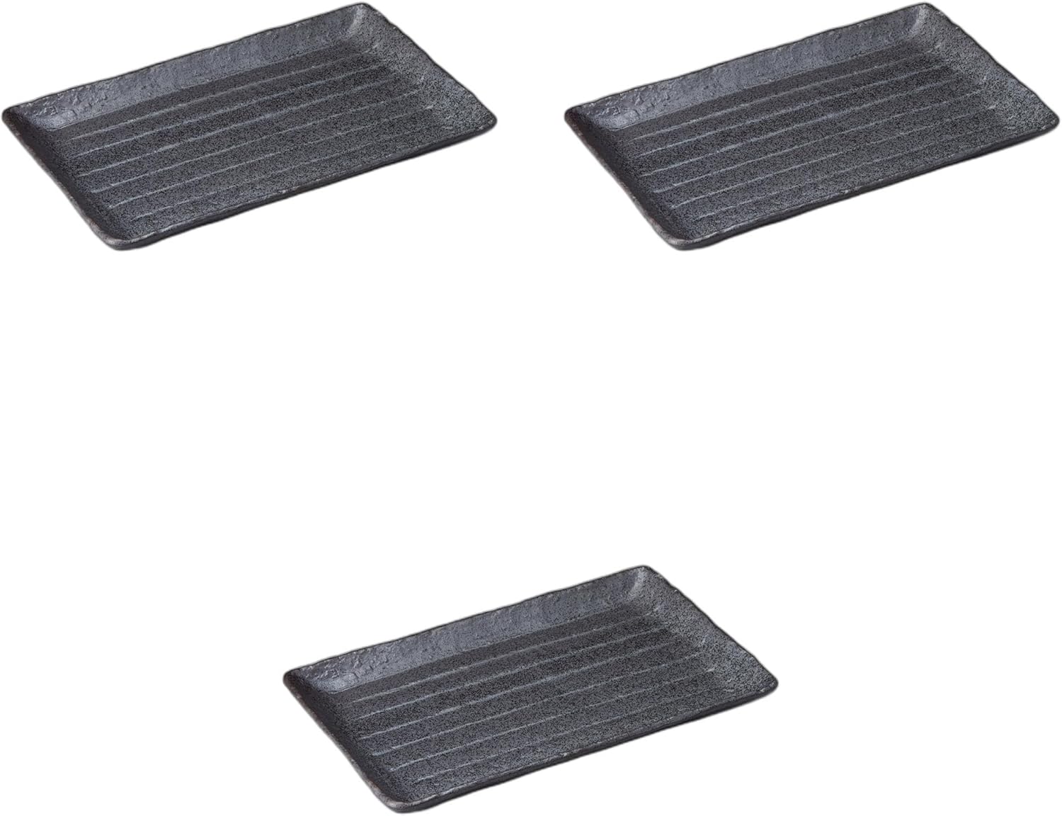 Setomonohonpo Set of 3, Nabban Kind Plates, 13.0 x 8.3 x 1.0 inches (33 x 21 x 2.5 cm), Long Plates, Porcelain