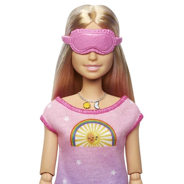 Foto 2 de 6 de Barbie Bienestar Meditación Muñeca articulada con Luces y Sonidos relajantes, Incluye Pijama