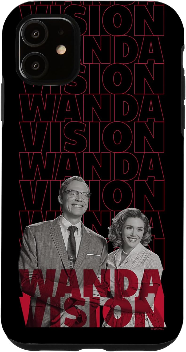 iPhone 14 Marvel WandaVision Text Stack Portrait Case