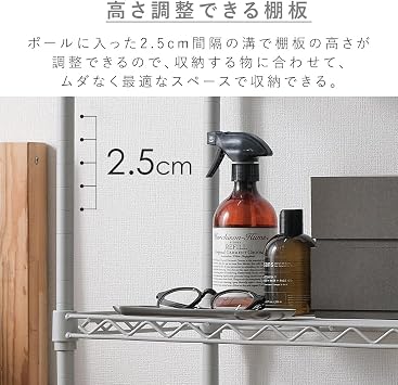 Width 55 cm4-Tier Color Metal Rack IRIS OHYAMA CMM-55124 Dark Gray Steel Rack Colorful Metal Color Rack Rack Single Living Metal Rack Main Body Office Storage