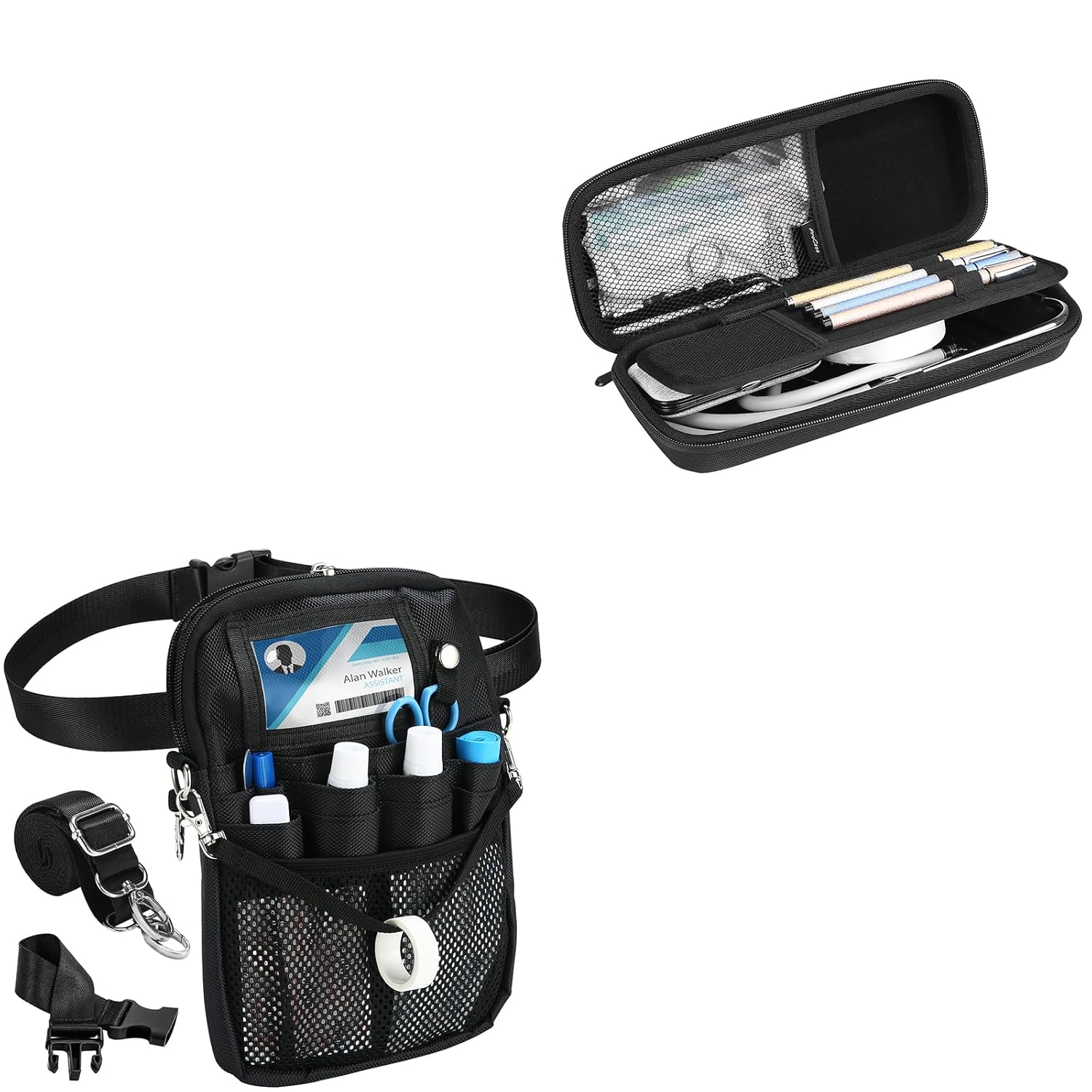 ProCase Stethoscope Hard Carrying Case Bundle with Nurse Fanny Pack