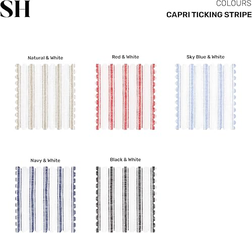 Miniatura 8 de Solino Home Camino de mesa de lino de 36 pulgadas  Capri Ticking Stripe 100% lino puro natural y blanco de 14 x 36 pulgadas, ideal para tocador y