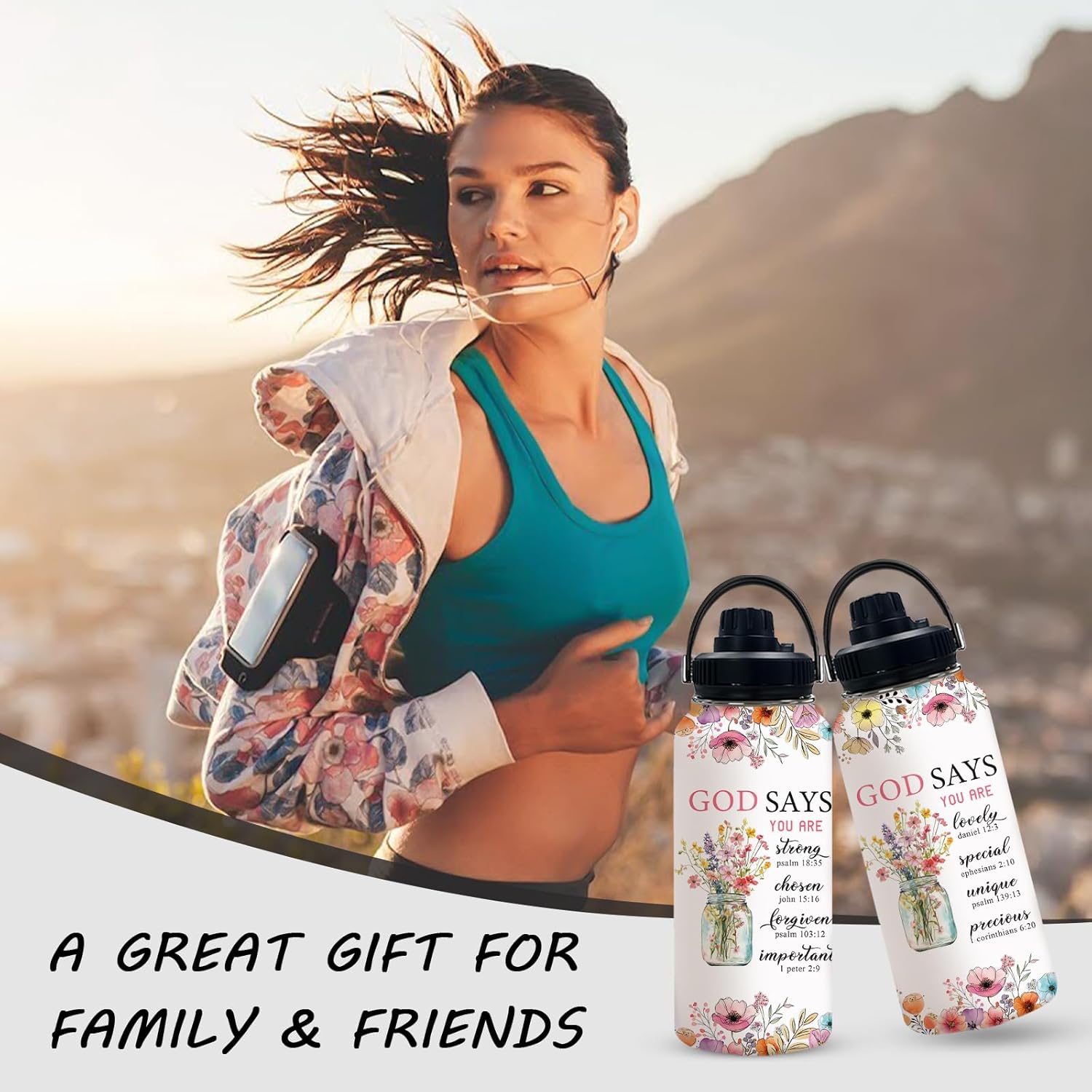 Christian Gifts for Women Tumbler 32 Oz Water Bottle with Lid, Inspirational Religious Encouragement Faith Based Christmas Gift for Her, Bible Verse Stainless Steel Insulated Coffee Travel Cup, 1 PCS - Image 7