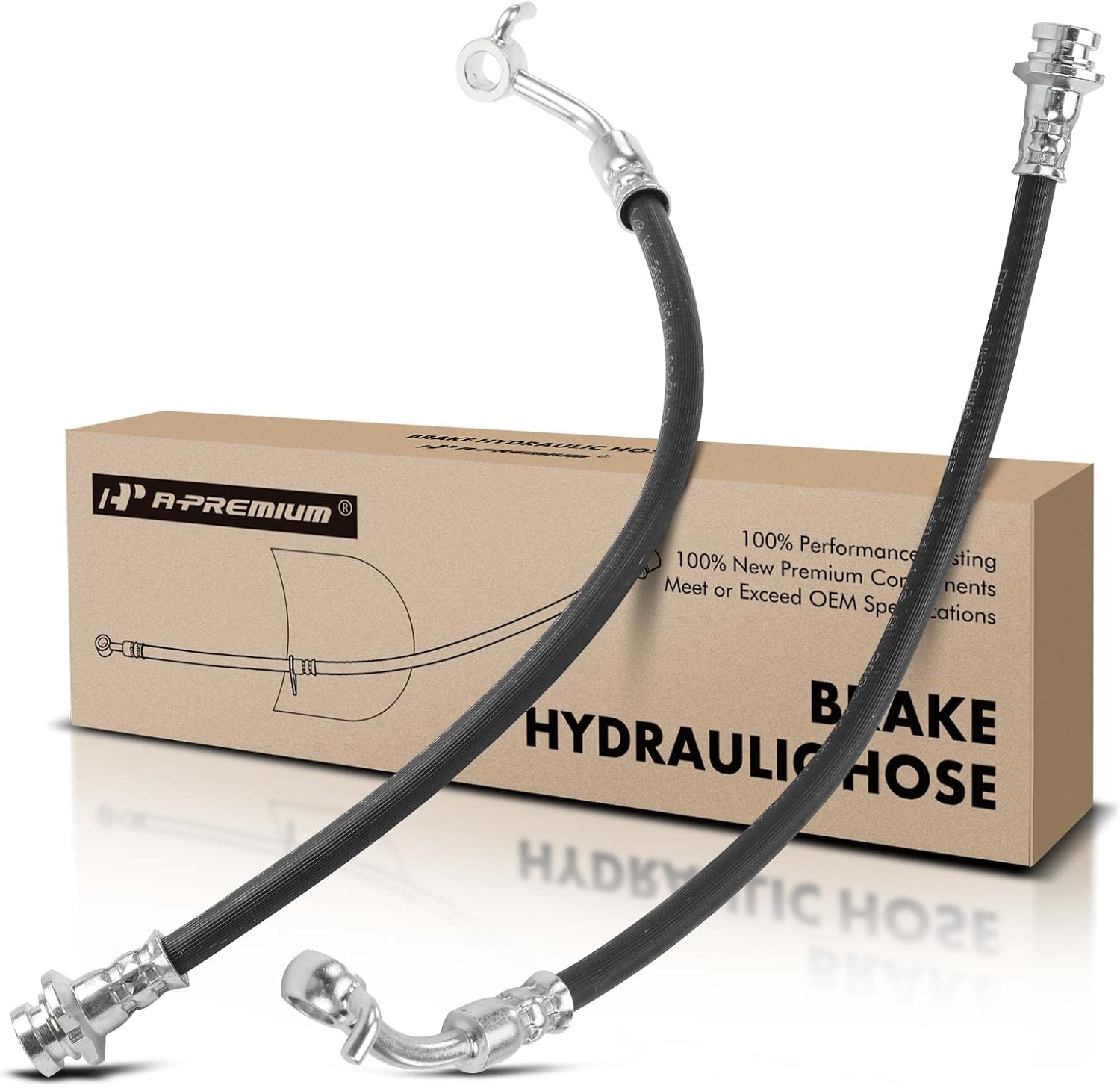 A-Premium Rear Brake Hydraulic Hoses Compatible with Select Nissan and Infiniti Models - Pathfinder Armada 2004, Armada 2005-2015/2017, QX56 2004-2010, 5.6L - Replace# 46210ZV51A(Pack of 2)