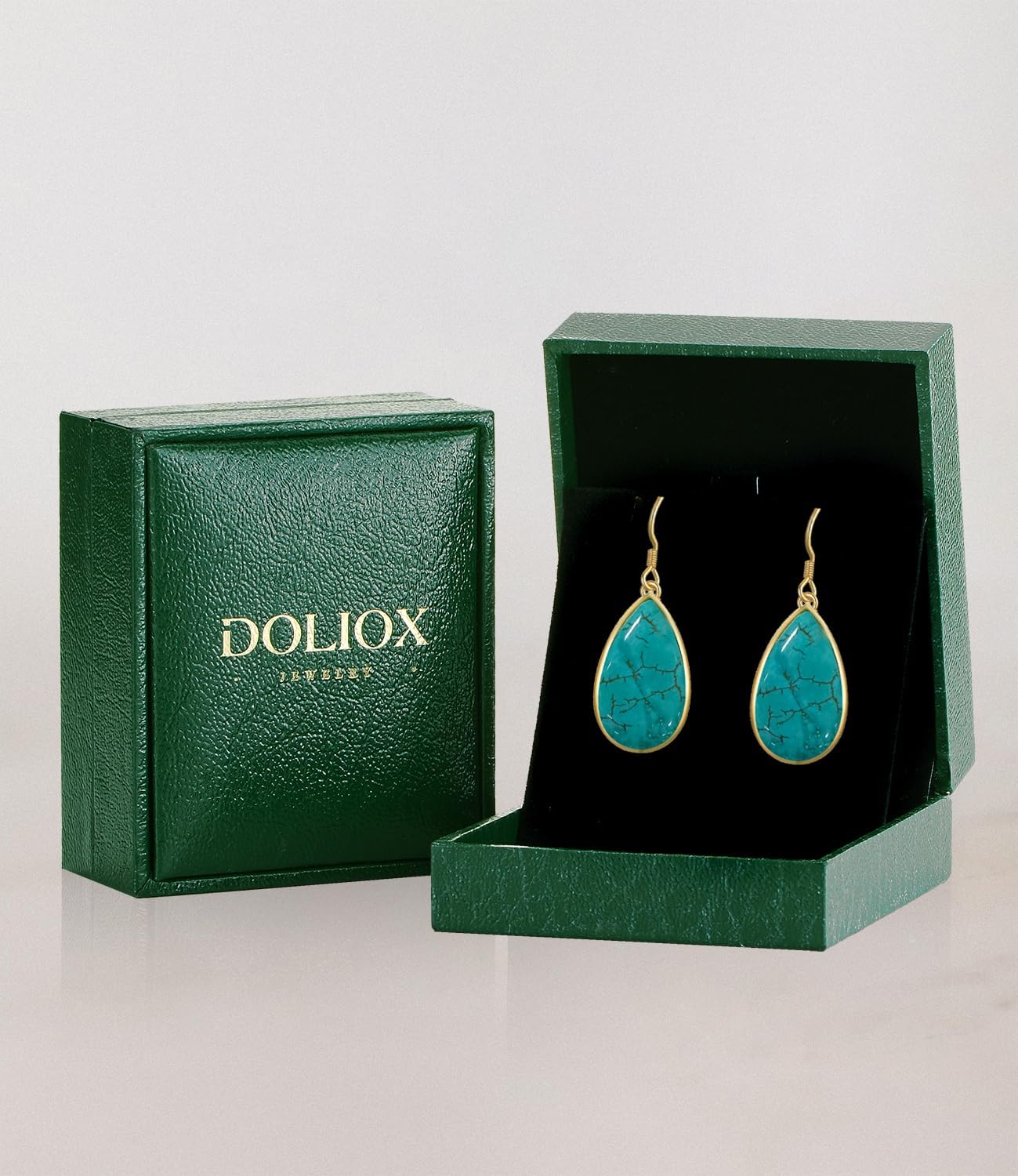 Genuine Big Turquoise Earrings for women Dangling Large Teardrop Gemstone 925 Sterling Silver Statement Jewelry for Her