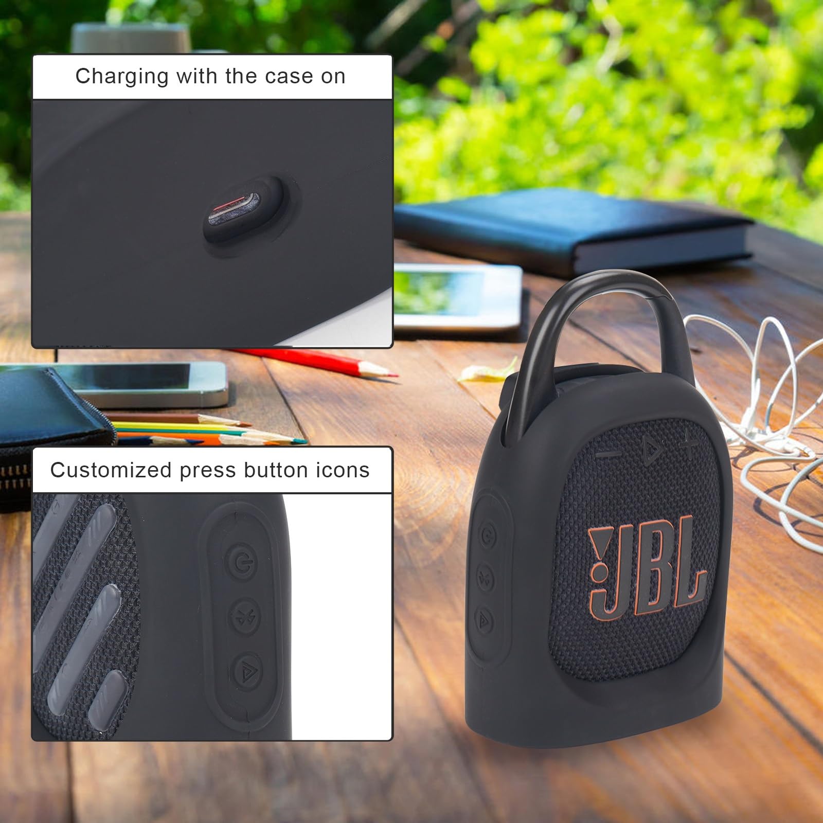 Coque De Protection En Silicone Pour Enceinte JBL Clip 4 - Anti-chocs, Antidérapante, Permet De La Poser Debout - 9