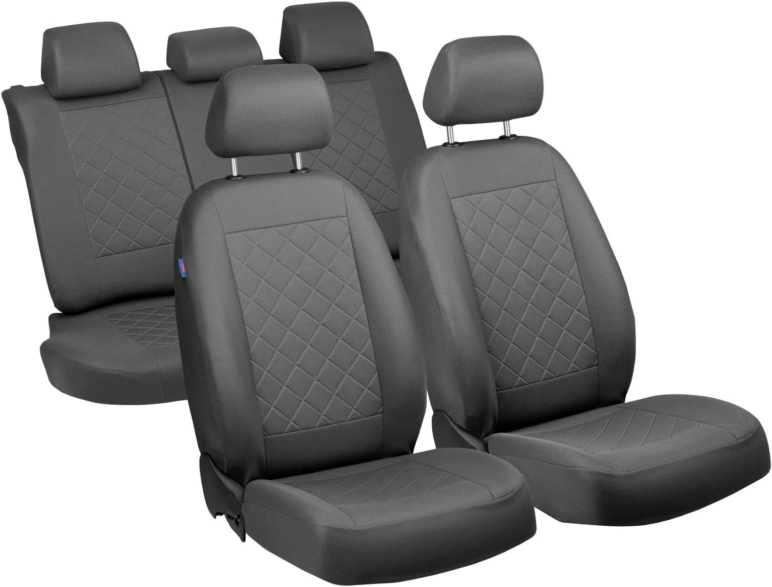 Zakschneider Car seat Covers for Baleno - Full Set - Color Premium Gray Quilted Squares
