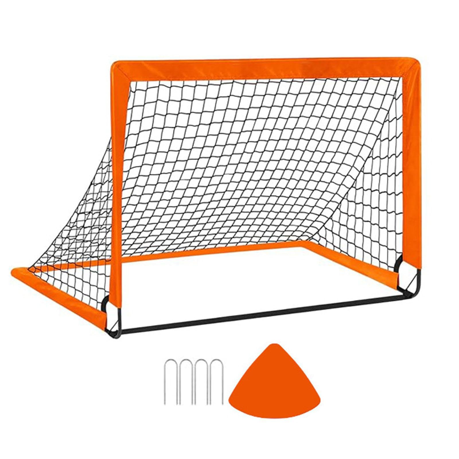 HEAVENGLOW Soccer Goal Net for Kids Compact Football Gate for Park Garden Outdoor Sport Orange-Sporting Goods-Team Sports-Soccer-Goals & Nets-1 Football Goal,4 Stakes,1 Carry Bag-image-46