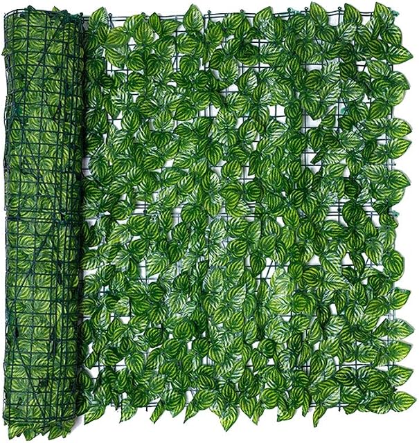 REOVE Artificial Ivy Privacy Fence, Green Plastic Leaf Fence Panels Artificial Leaf Screen Hedge Privacy Fence Roll Wall Landscaping for Outdoor Decor, Garden 0.5x3M (watermelon leaf 0.5 * 3M)