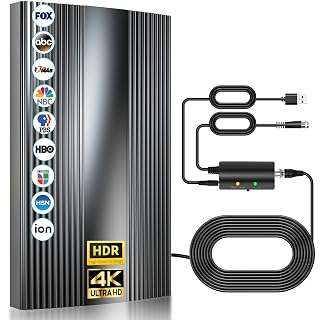 2025 Upgraded TV Antenna Indoor Up to 2800+ Miles Range, Digital Antenna for Smart Tv Indoor/Outdoor Local Channels, Strongest Hdtv Antenna for 8K 4k 1080p - Amplifier Signal Booster & 38ft Coax Cable - Amazon product rated Grade A