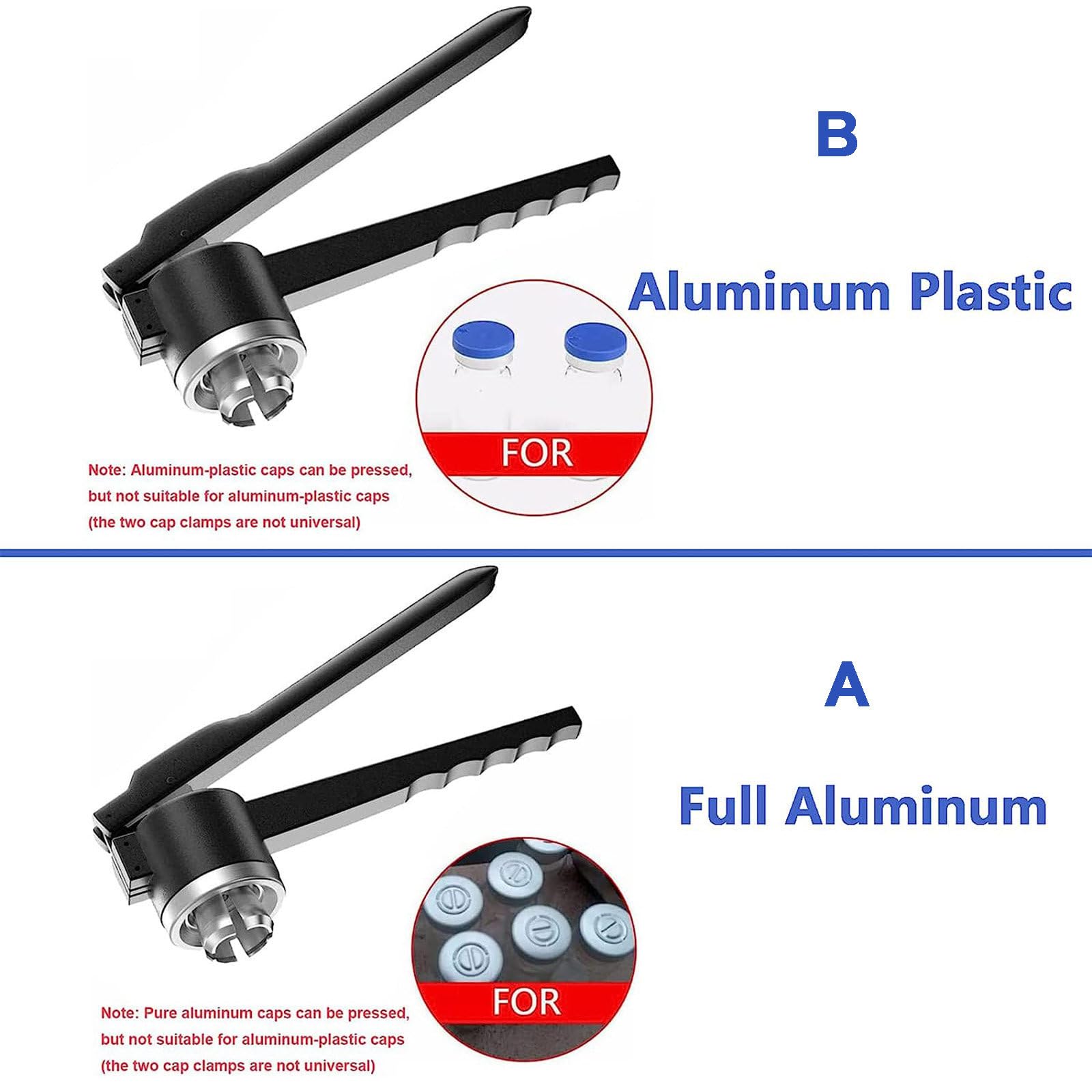 Máquina para encapsular viales abatibles de 13 mm, 15 mm y 20 mm: aluminio, plástico y aluminio completo, máquina para encapsular viales manual, 20-30 botellas por minuto, tapadora de tapas para bot