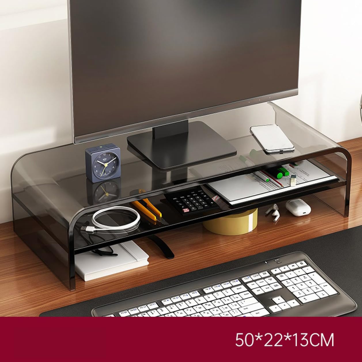 Amazon.co.jp: MJKQ9 モニター台 モニター台 グレー 透明 多機能