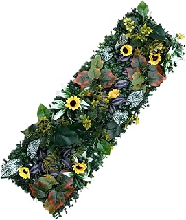 Greenery Wall 9.8x29.5Inch Realistic UV Resistant Decor | 400g Multi-Layer Leaf Backdrop, Fake Plant Tile Mount Board, For Cafe Office Bedroom & Salon Decor