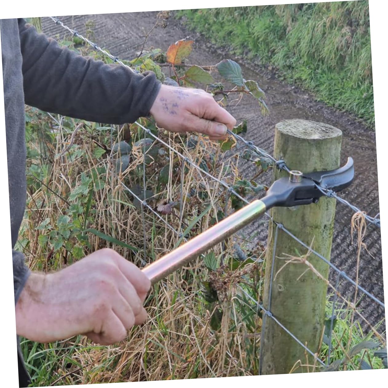 Toddmomy Zaundrahtspannwerkzeug Stacheldrahtzaunspanner Tragbarer Drahtspanner Für Garten Und Landwirtschaft Geeignet Für Stacheldraht Und Glatten Draht Mit Langer Griff Für Zusätzliche