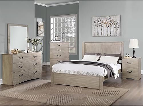 Miniatura 10 de Poundex Mesita de noche de 2 cajones con herrajes metálicos en cereza