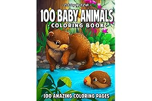 100 Baby Animals: The Perfect Adult Coloring Book for Relaxation and Stress Relief