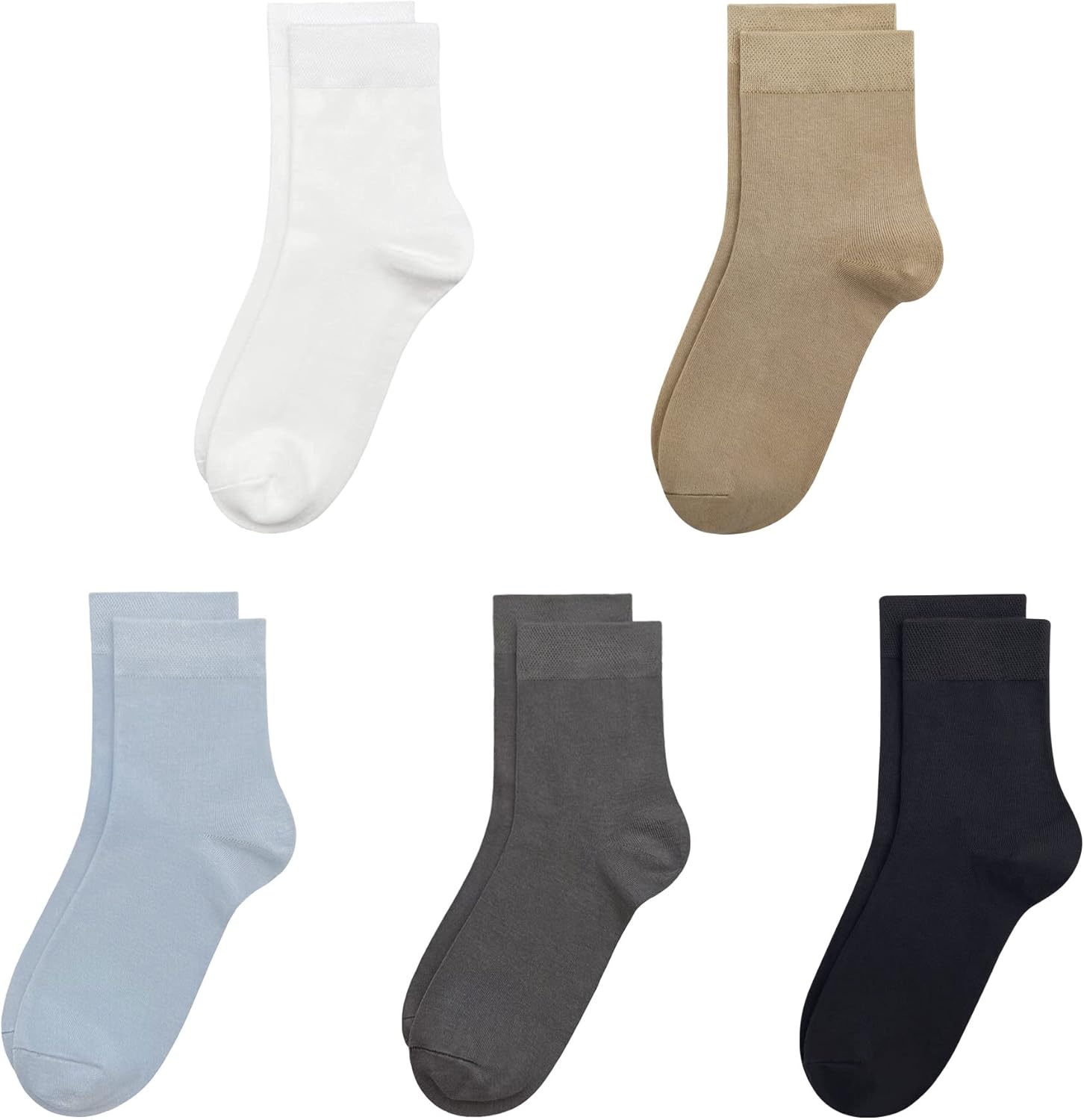 SERISIMPLE Kids Viscose Bamboo School Socks Soft flate Seam Color Anti Odor Thin Breathable Stretch Cuffs Girls Boy 5 Pairs