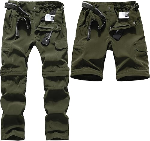 DAFENGEA Pantalones cargo de senderismo para niños, estilo casual, secado rápido, senderismo, montañismo, convertibles