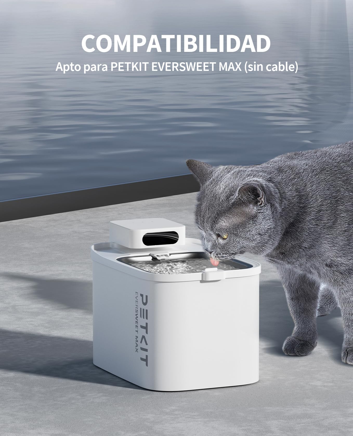 PETKIT Filtro para Fuente de Gatos, 5 Piezas, para la Fuente para Gatos Sin Cable EVERSWEET MAX, Carbón Activo, Filtración de Alta Eficacia