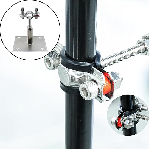 Miniatura 5 de 2 soportes de tubería de 1.969-3.937 in de altura ajustable, abrazaderas de diámetro exterior de 0.591-0.748 in de acero inoxidable 304 para montaje