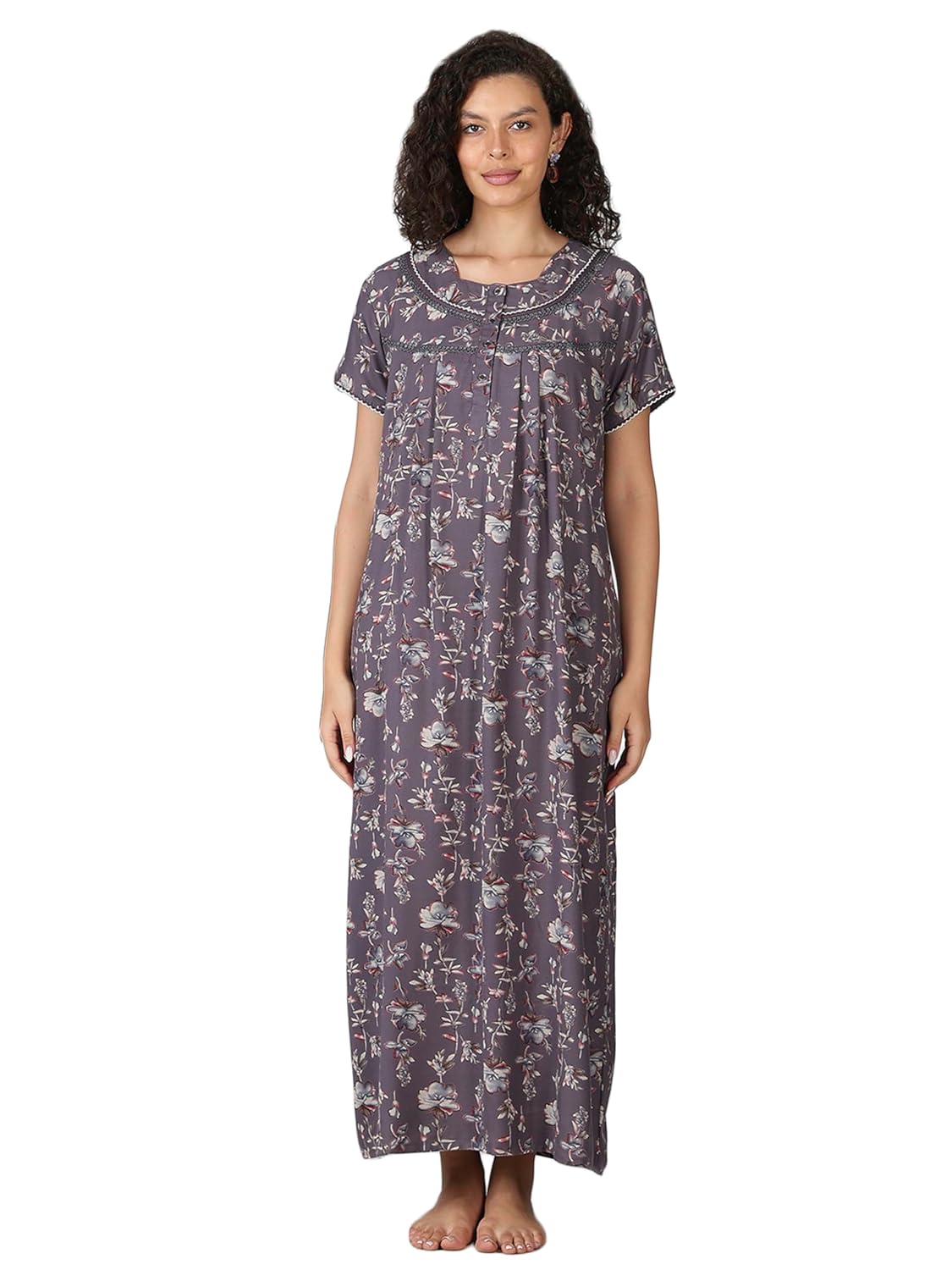 9shines Label Premium Alpine Maxi Designer Nighty | Floral Print Maxi for Women | Night wear for Women | | Full Length Nig... - Review, Price and Buying Guide