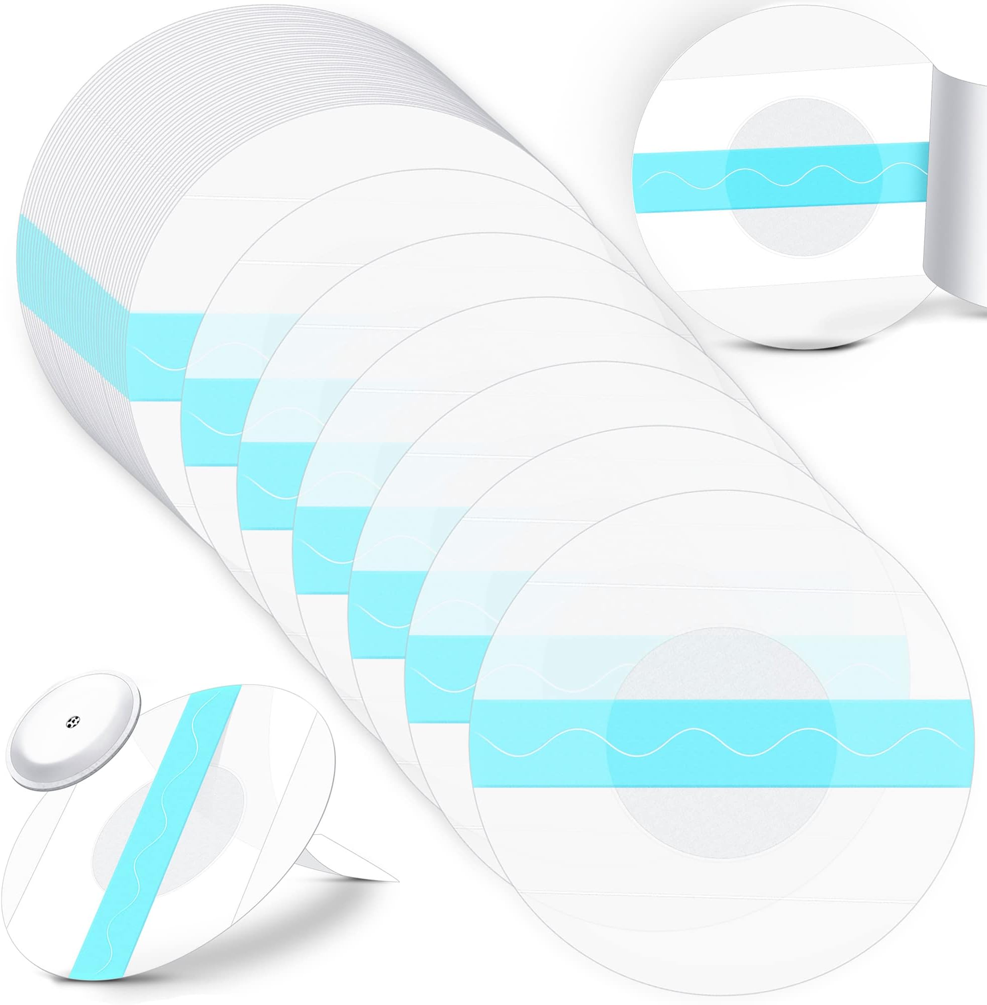 Nuanchu 48 Pack Sensor Covers Compatible with Freestyle Libre 1/2/3,Waterproof CGM Sensor Patches, Glucose Monitor Protector Long Lasting Without Hole (Green)