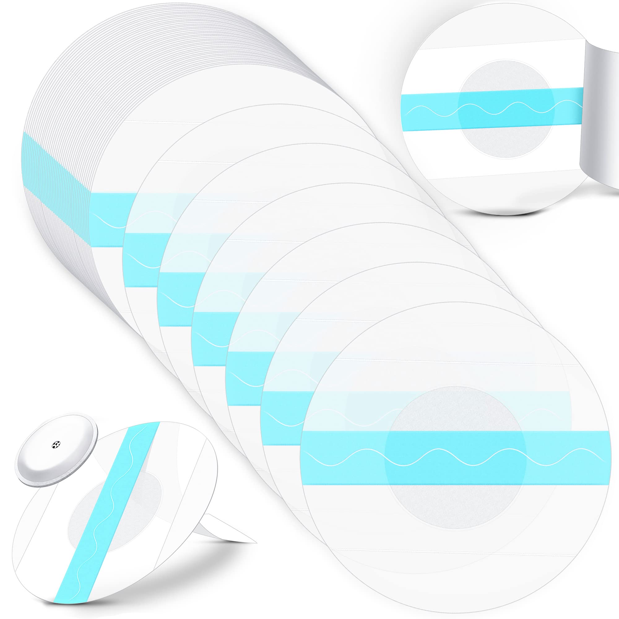Nuanchu48 Pack Sensor Covers Compatible with Freestyle Libre 1/2/3,Waterproof CGM Sensor Patches, Glucose Monitor Protector Long Lasting Without Hole (Green)