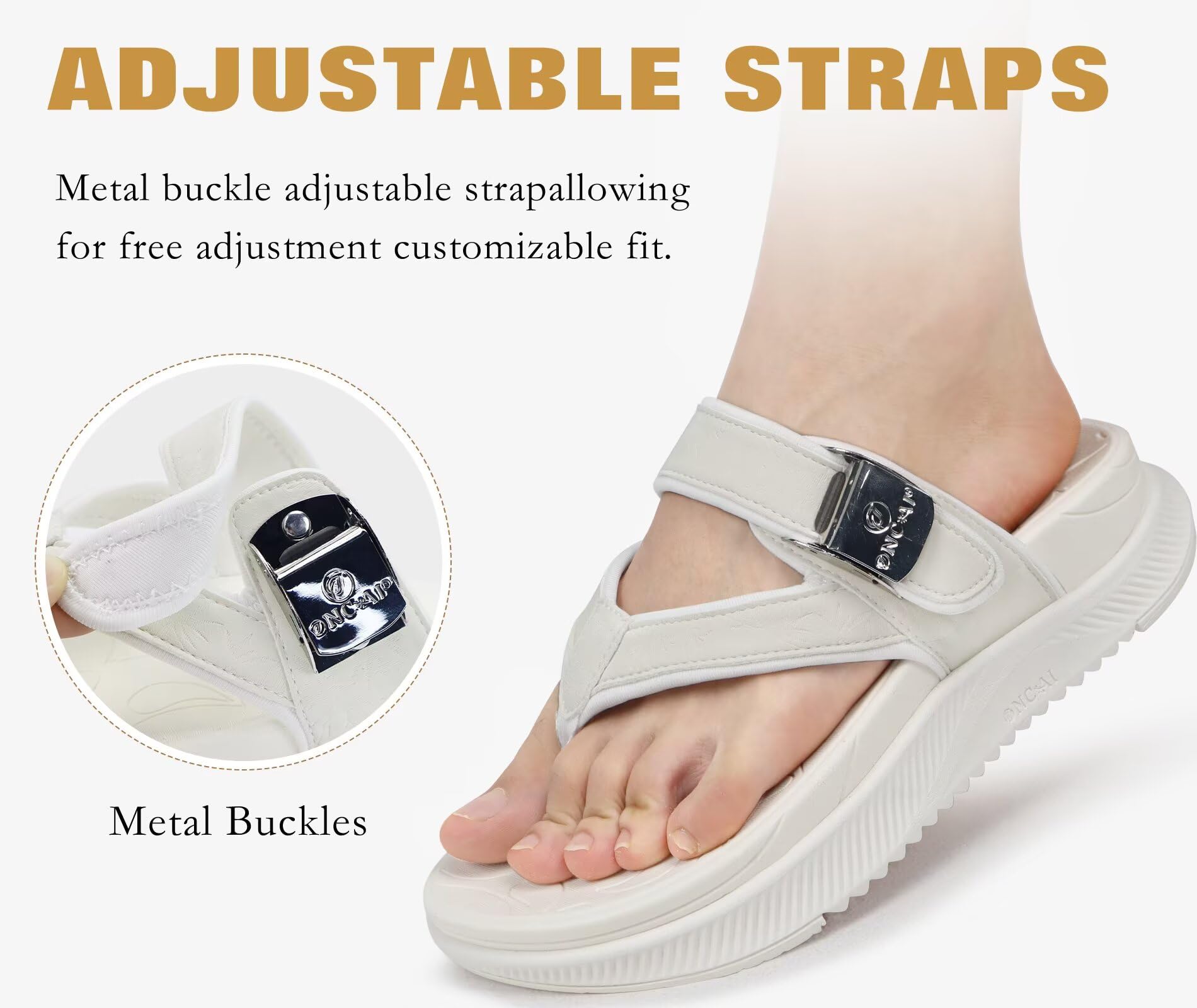 ONCAI Plataforma para Mujer Chanclas Verano Playa Elegantes para Female Sandalias Gruesas de Moda para Caminar y Suelas de Goma Para Exteriores
