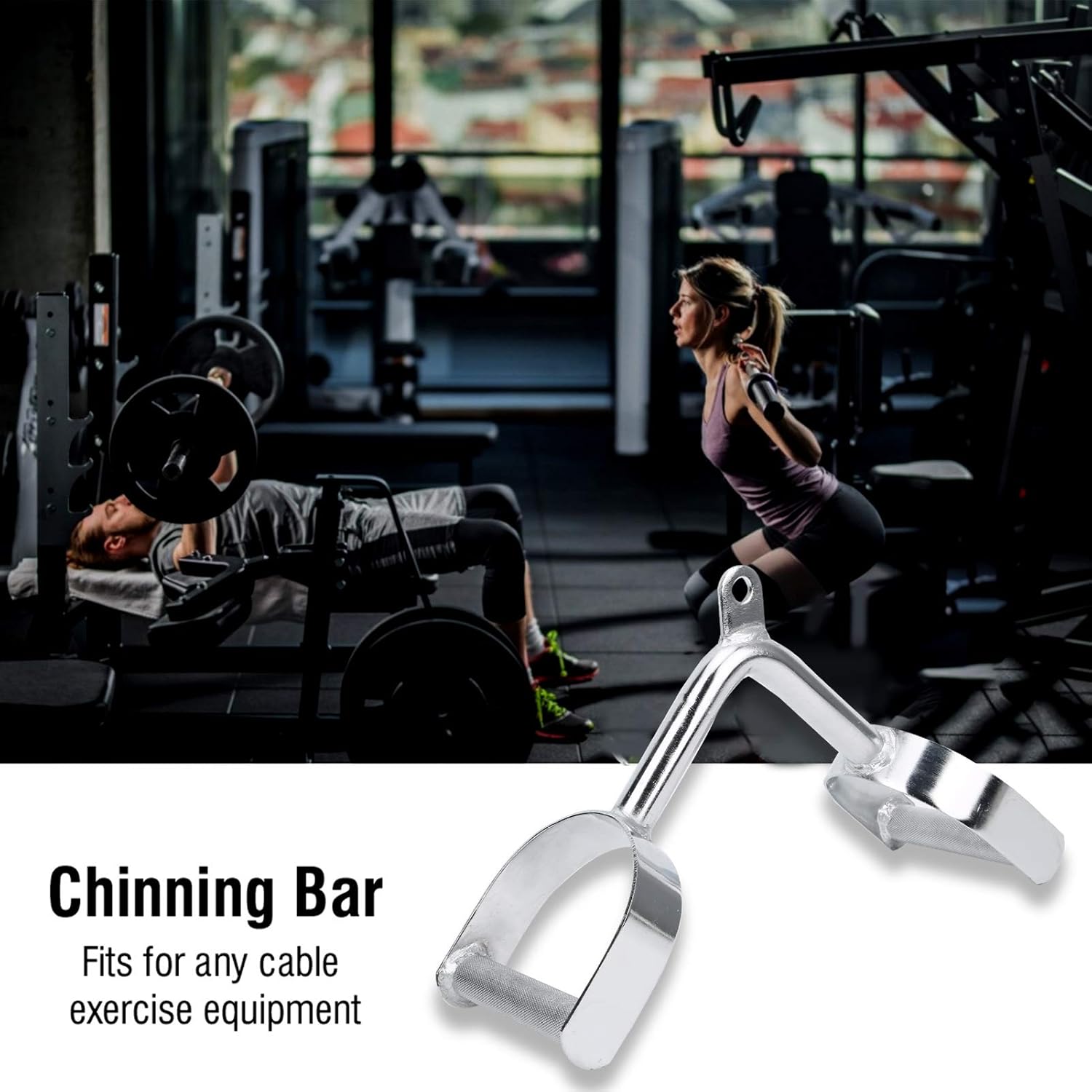 Keenso Row Attachment Handle,Heavy Steel Double D Row Handle Cable Attachment for Rowing Machine