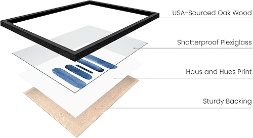 Miniatura 2 de HAUS AND HUES Juego de 4 decoración de pared azul Impresiones artísticas abstractas azules, decoración estética de habitación, arte de pared