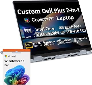 Hotface Customized Laptop, Created Using Dell Plus 14" 2K Touch 2-in-1 Copilot+ PC Laptop, Intel Ultra 9 288V, 32GB LPDDR5X, 1TB/2TB/4TB SSD, Backlit Keyboard, Fingerprint, Wi-Fi 7, Win 11 Pro, Blue