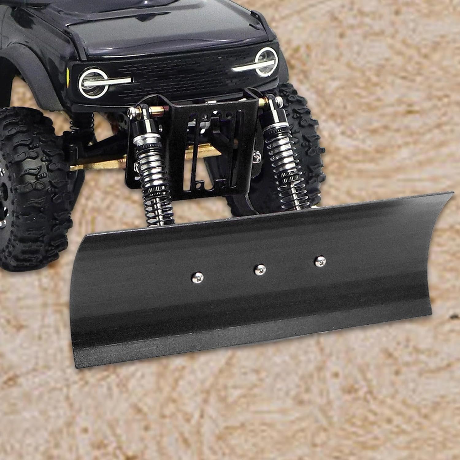 DYNWAVE 1/18 RC Metal Snow Plow Aluminum Alloy Snow Plough for TRX4M Trucks Vehicles RC Car DIY, Black