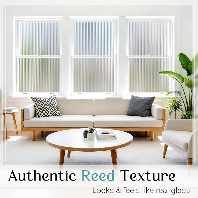 Vinilo decorativo para ventana con diseño Reeded 60x200 cm miniatura 2