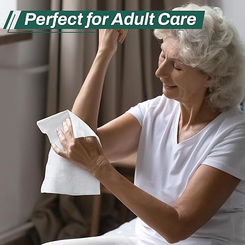 Miniatura 6 de Toallitas para adultos mayores de 8 x 12 pulgadas, extra grandes, para incontinencia y limpieza, toallitas desechables para baño de ancianos, sin