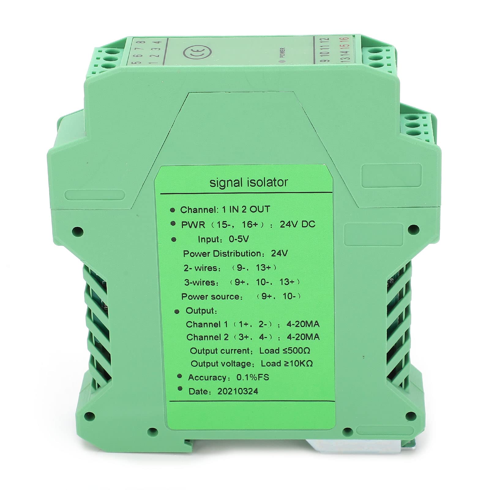 Splitter di Segnale 4-20Ma,Ozgkee Splitter di Segnale 4-20Ma DC Isolatore di Segnale Trasmettitore di Corrente Protezione del Circuito 1 Ingresso 2 Uscita 05V a 420Ma Condizionatore di Segnale Analogi