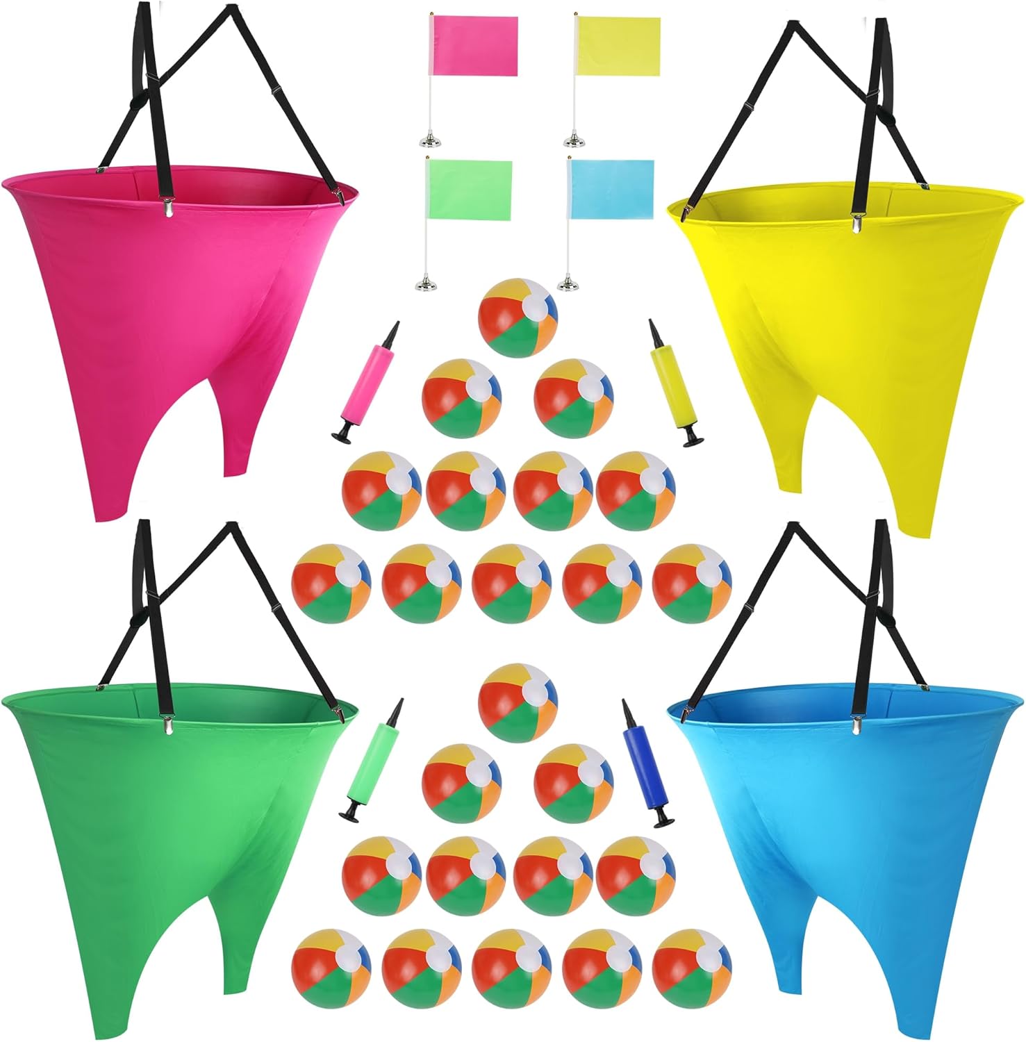 yofit 24Pcs Granny Pants Yard Game Funny Field Day Outdoor Games for Adults Kids and Family Gaint Pant Set for Brithday Party Tossing Games Activities for Groups