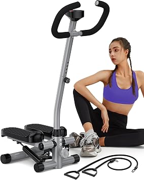 Mini Stepper with Handlebar for Exercise, 330lbs Stair Climber Machine