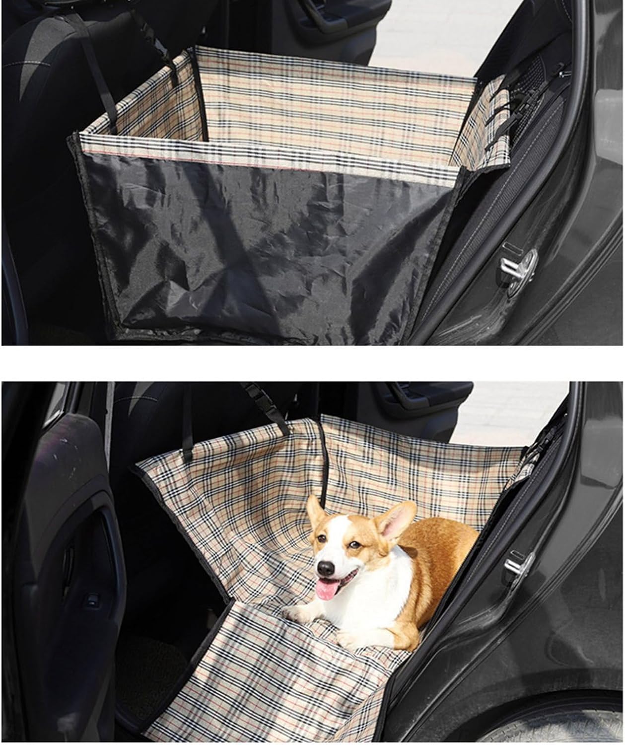 ペットドライブボックス カーシート 助手席 後部座席用 シートベルト付き 中型犬 猫用 自宅用ペットベッド 飛び出し防止 酔い防止