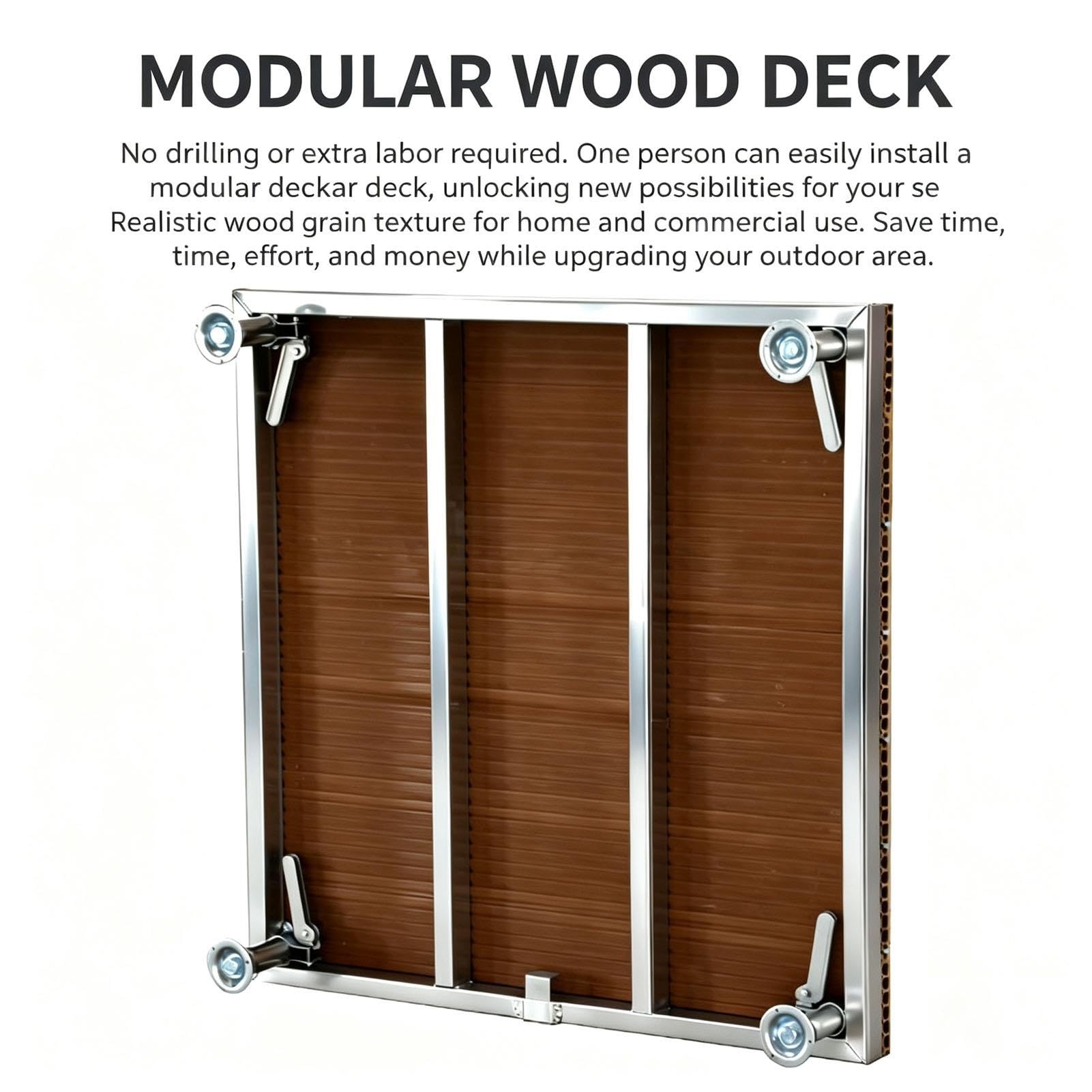 Plataforma de Terraza Prefabricada de Composite, Altura Ajustable, Modular