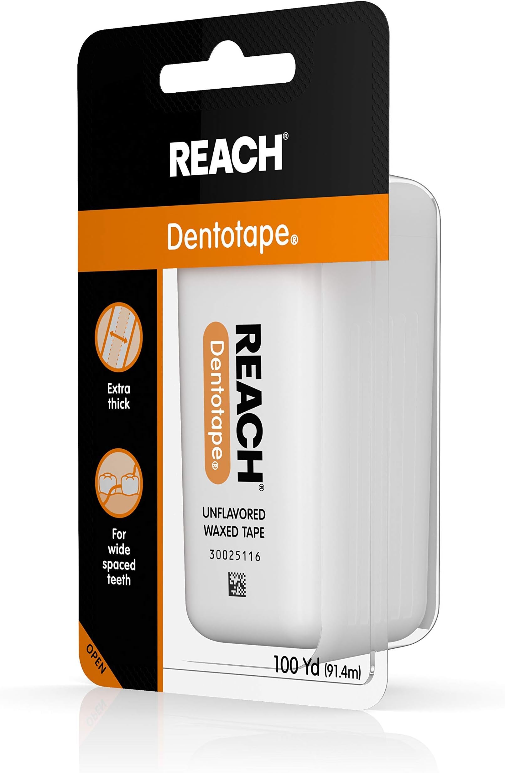 Reach Dentotape Waxed Tape, Unflavored 100 Yards, 1 Count (Pack of 2)
