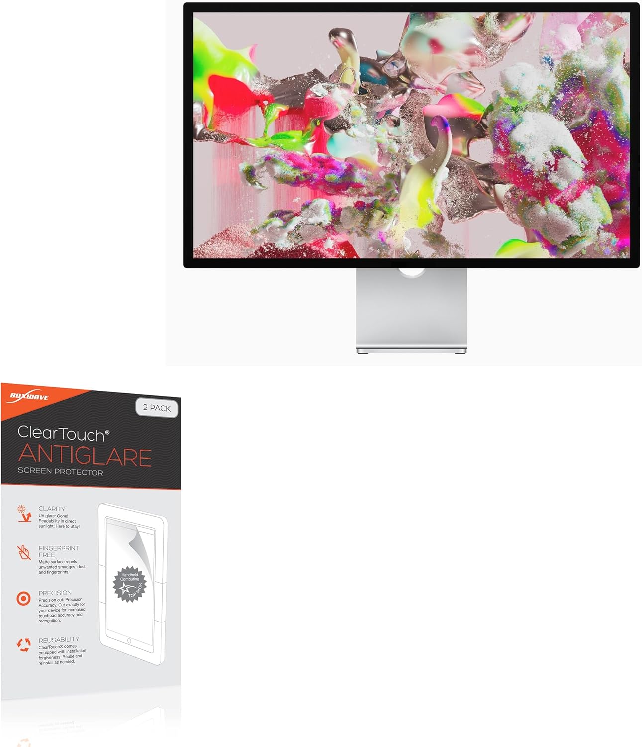 BoxWave Screen Protector Compatible with Apple Studio Display (27 in) - ClearTouch Anti-Glare (2-Pack), Anti-Fingerprint Matte Film Skin