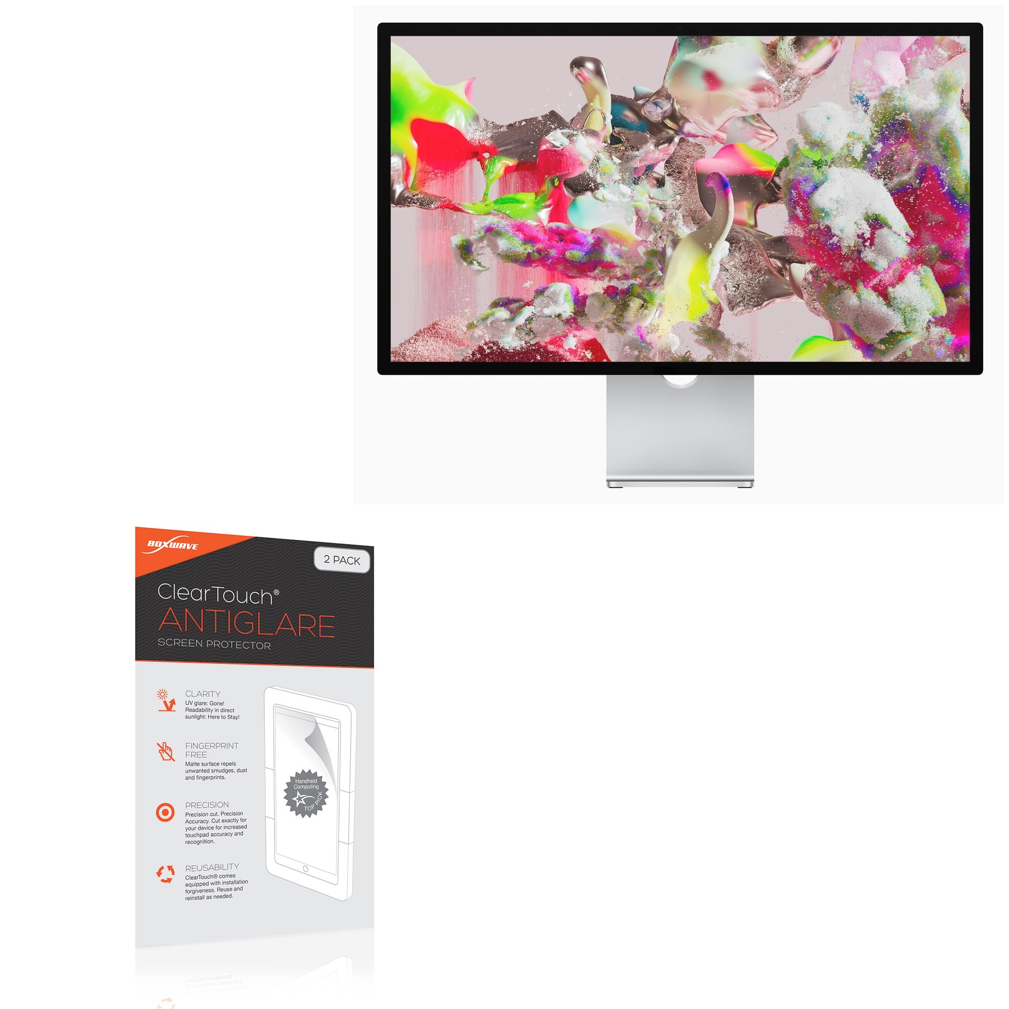 BoxWave Screen Protector Compatible with Apple Studio Display (27 in) - ClearTouch Anti-Glare (2-Pack), Anti-Fingerprint Matte Film Skin