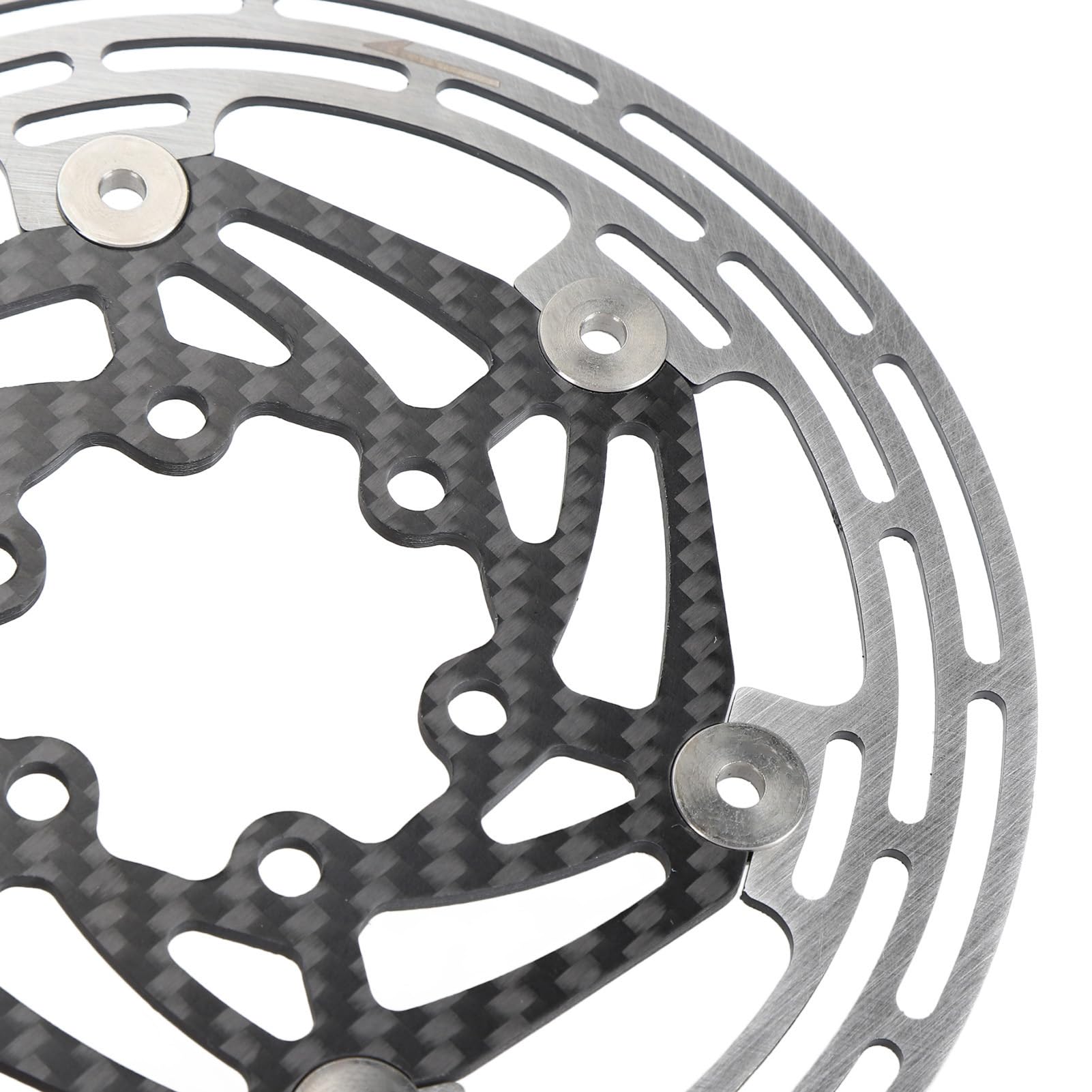 Emoshayoga Rotor de Disco de Freno de Bicicleta, Acero Ligero con Disipación de Calor para Bicicletas de Montaña y de Carretera, Diseño de Fibra de Carbono de 6 Pernos