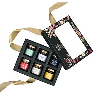 OH CHA - Assorted Tea Gift Box, Detoxers Box| Tea Gift Set with 6 Flavors | Whole Green Tea Leaves | Healthy Exotic Tea Sampler Pack | Birthday Gift, Wedding Gift | Corporate Gifts for Diwali