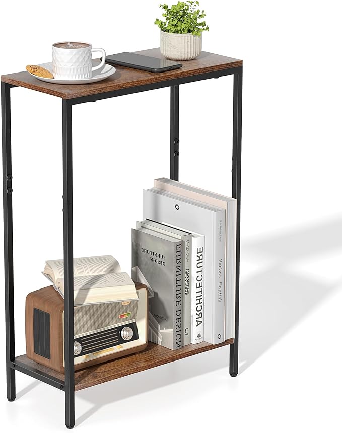 Allinside Narrow Side Table, End Table for Small Spaces, Slim ...