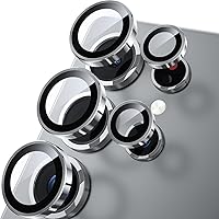 Vista 102 de WSKEN for Samsung Galaxy S24 Ultra Camera Lens Protector, Ultra Thin Scratch Resistant 9H Tempered Glass with Aluminum Metal Circle Camera Screen