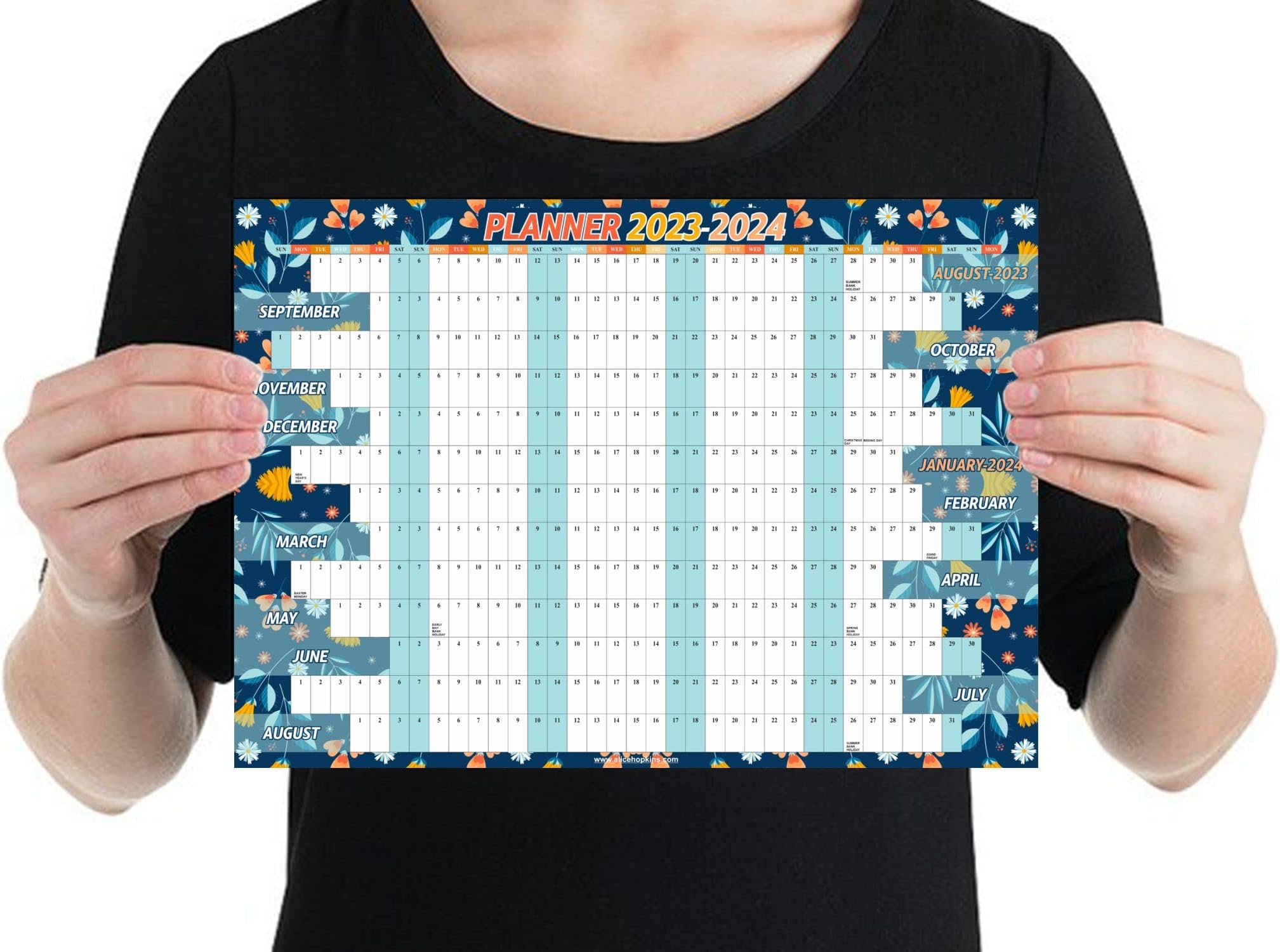 Wall Planner 202324 Academic Year Calendar Annual Study Chart Yearly